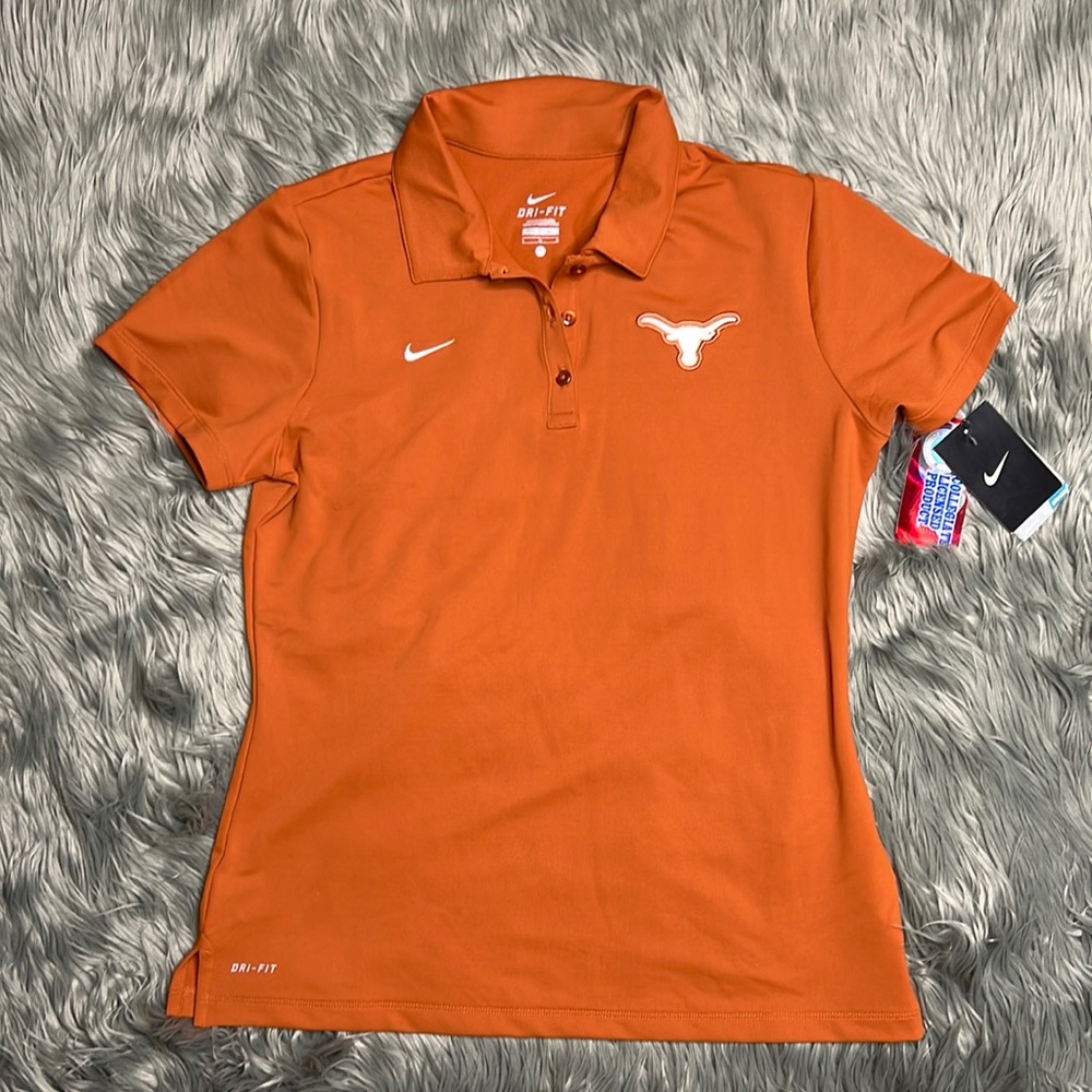 Nike Texas longhorns dri-fit large burnt orange polo shirt women